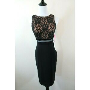 NEW Morgan & Co Black Lace Dress Junior Size 3/4 Homecoming Prom Formal